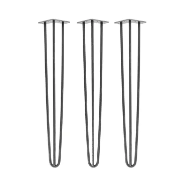 3-Piece Industrial Anthracite Steel Table Legs Table Frame HAIRPIN